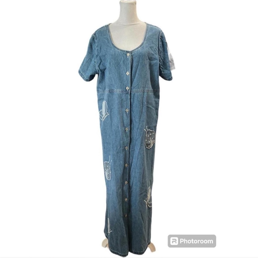 SOLD- Blue Denim Button-Up Dress